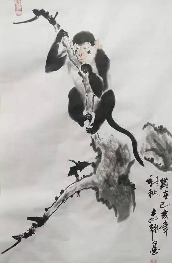 画家常志强画猴作品欣赏