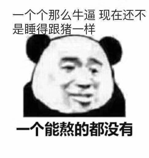 一个个那么牛x,现在还不是睡得跟猪一样