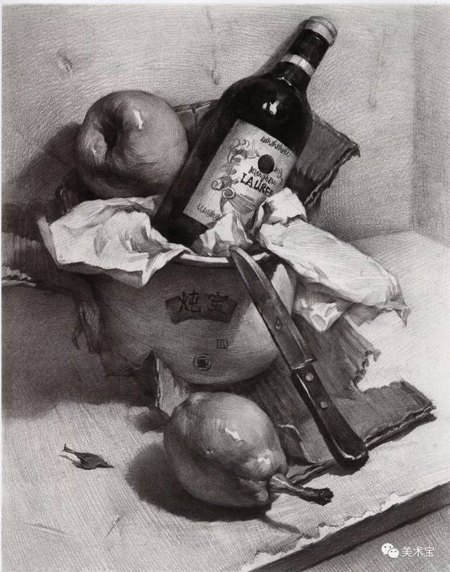 临摹精选丨素描静物组合范画