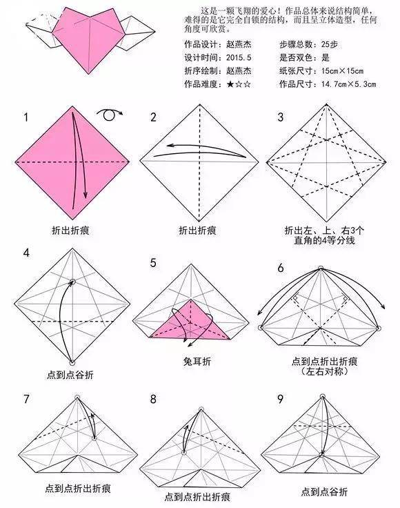 会飞的心折纸图解教程(多种哦)