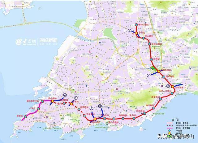 青岛地铁2号线线路图