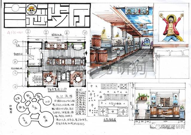 室内快题丨餐饮空间(餐厅咖啡馆茶室)专题作品集锦/环艺考研狗