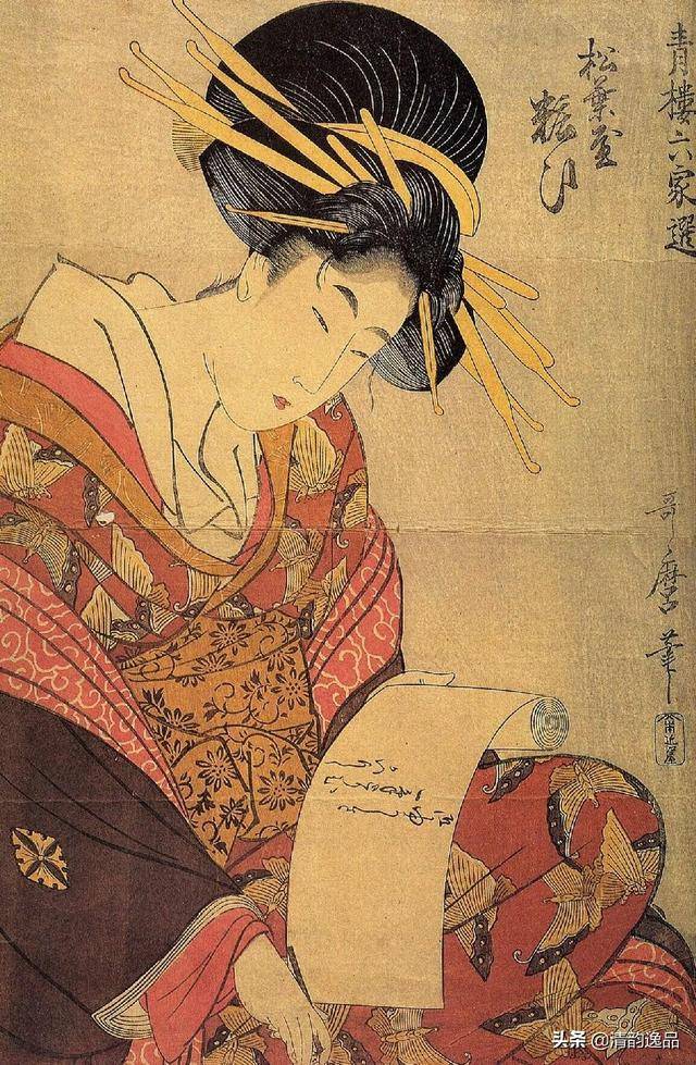 日本江户时代浮世绘画家喜多川歌麿作品选