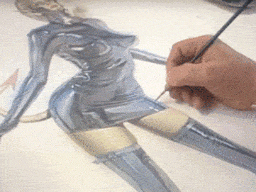 youtube上有个三小时的视频,专门讲解他如何绘制《secrets