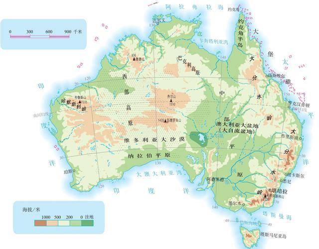 澳大利亚地形图 艾尔湖澳大利亚湖泊大洋洲波湖