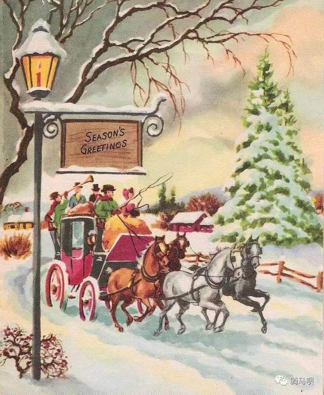 horse drawn carriage and christmas tree by tuscan afternoon