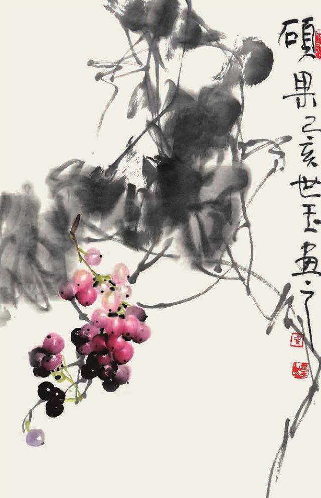 由河南美术出版社出版的《中国花鸟画谱—贾世玉画葡萄》《北大百年