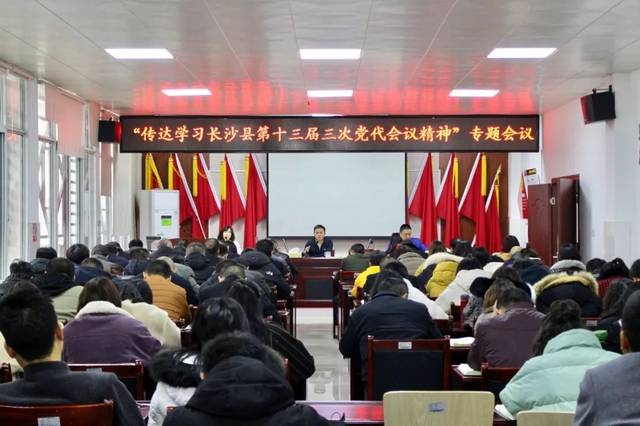 长龙街道传达学习长沙县十三届三次党代会精神