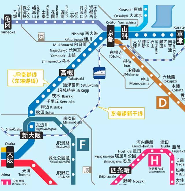 jr京都线&新干线线路图