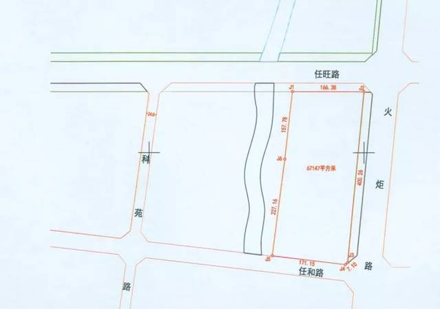 该地块位于任城区火炬路以西,任旺路以南,土地面积67147平米(约100.