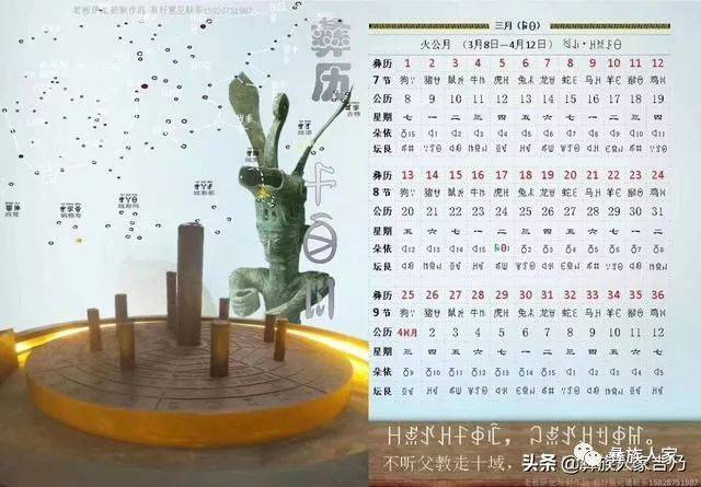 老板萨龙研制的2020鼠年《彝族十月太阳历》彝历分享