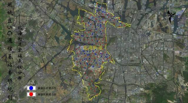 越城区稽山街道5g宏站规划全网分布图