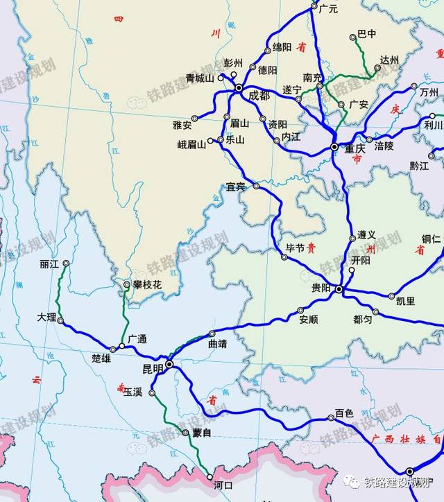 (蓝色线为已开通高铁,绿色线为普速铁路开通动车线路) 据了解