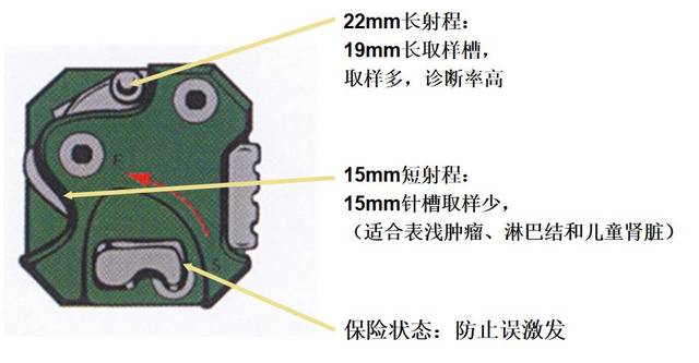 magnum 活检枪和配套活检针 简单认识一下 magnum 活检枪的屁股,主要