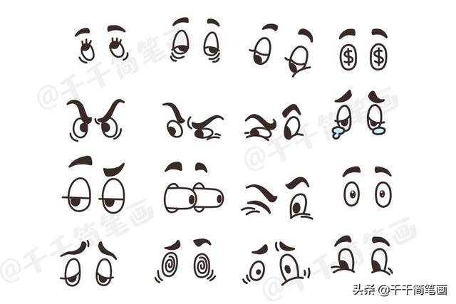 眼睛简笔画素材 眼睛怎么画 五官之鼻子的各种画法 鼻子怎么画 鼻子