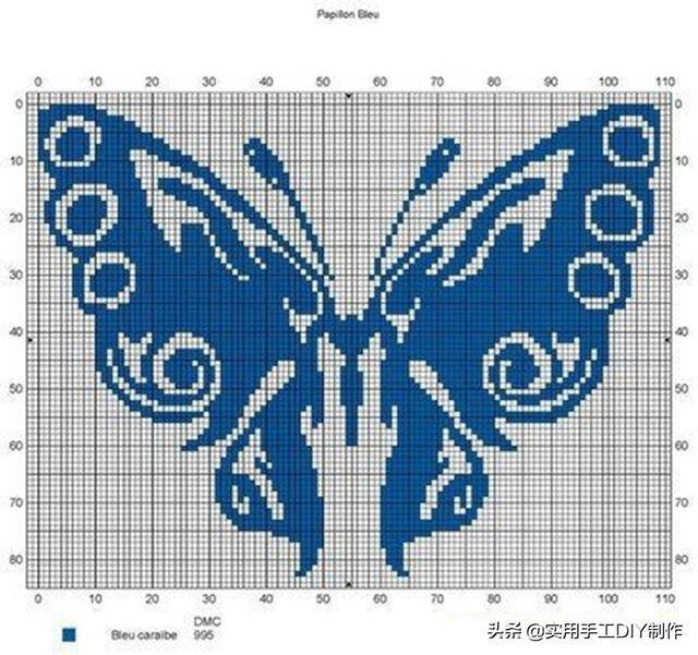「针织图解」蝴蝶,kitty猫和龙等的图案,可用于编织或者刺绣