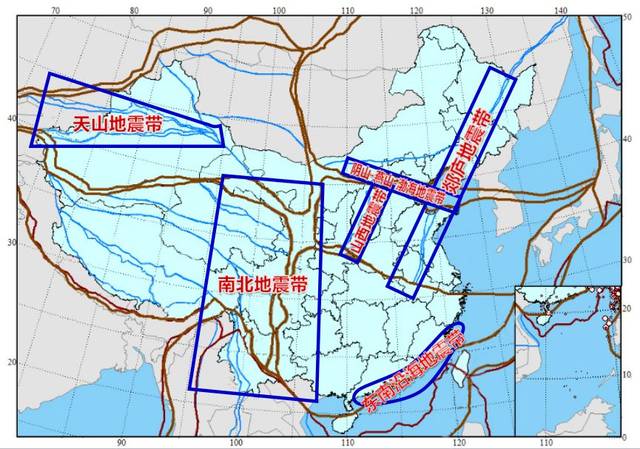 中国主要地震带分布示意图(图片来源:珠海科技创新)