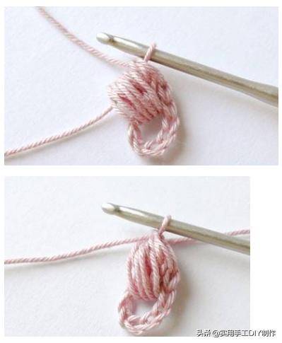 钩10针泡芙针后 一次穿过.