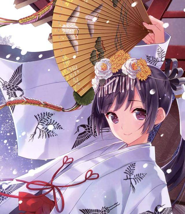 二次元和风美图:华丽少女系列,花枝招展的漂亮女生,真