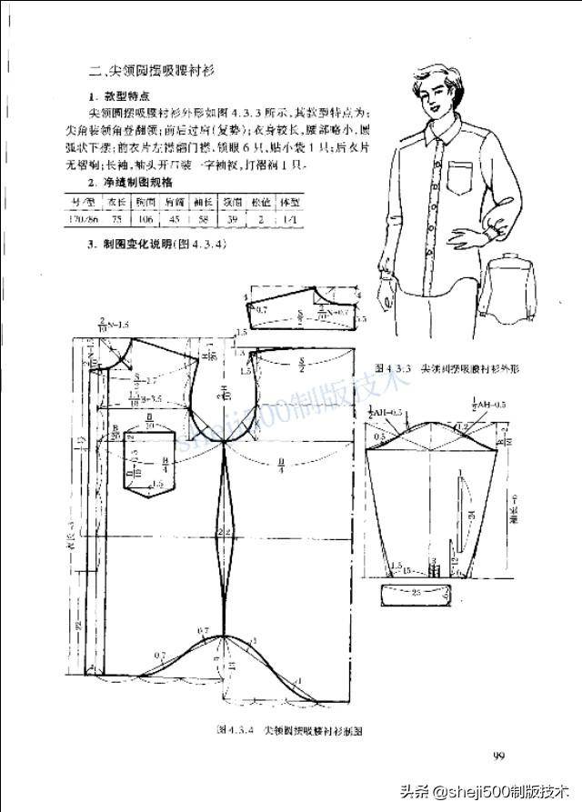 男衬衫制图与缝制全解,想学习衬衣赶紧收藏起来吧!