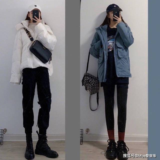 时髦又个性的冬季穿搭,工装裤搭配马丁靴,轻松成为酷帅女神