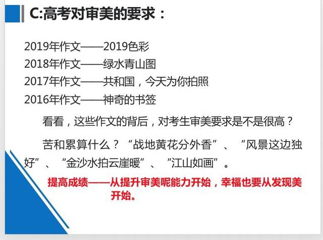 今天,海淀期末高三作文,直接考查了考生审美能力.