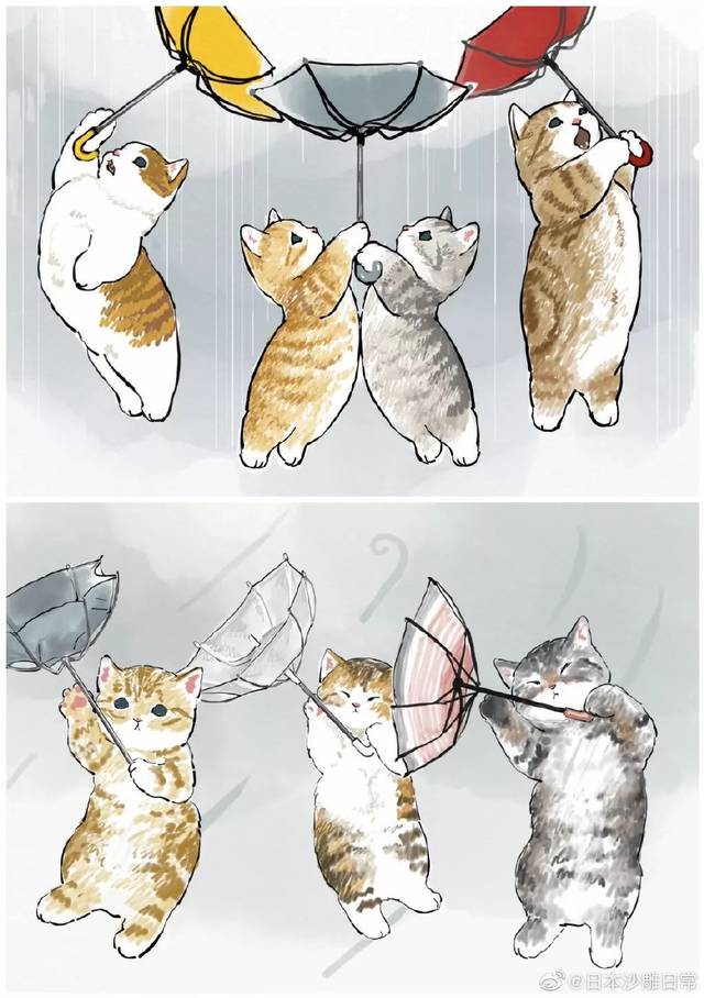 岛国画师笔下的超可爱的社畜上班猫