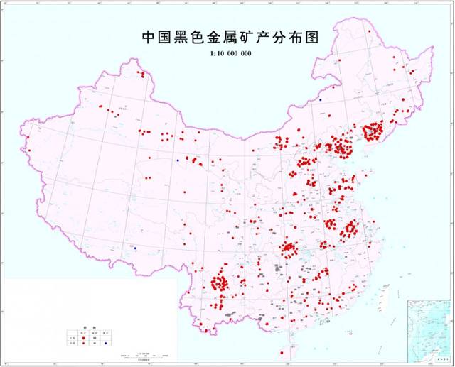 中国有色金属矿产资源分布图