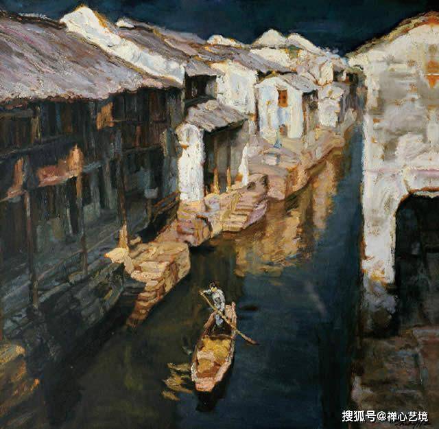 陈逸飞油画作品《江南水乡》,同系列作品中最精彩的一件!