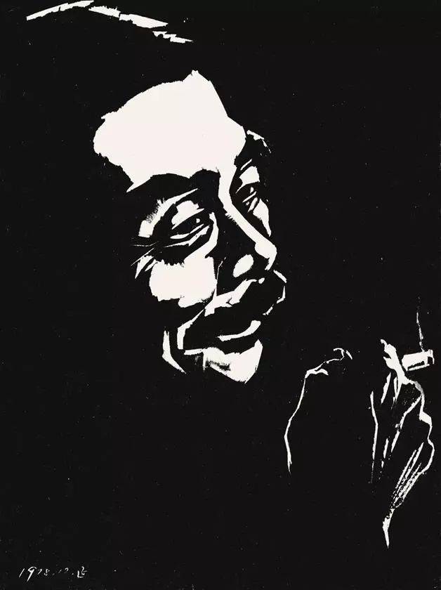 赵延年 鲁迅先生 纸本黑白木刻 版画 1978年 27cm×20.