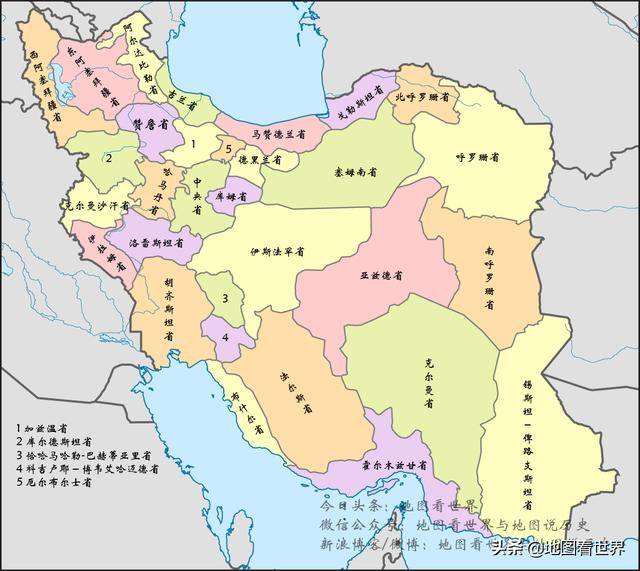 伊朗行政区划图 伊朗行政区划分为31个省,省下设有县,区,市(市镇),乡