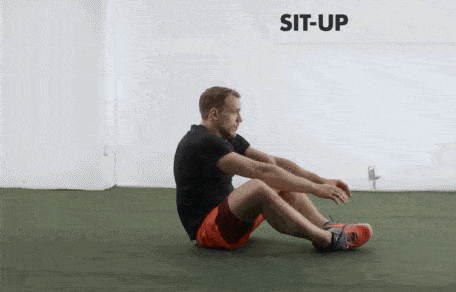 3.仰卧起坐: 1分钟/2组