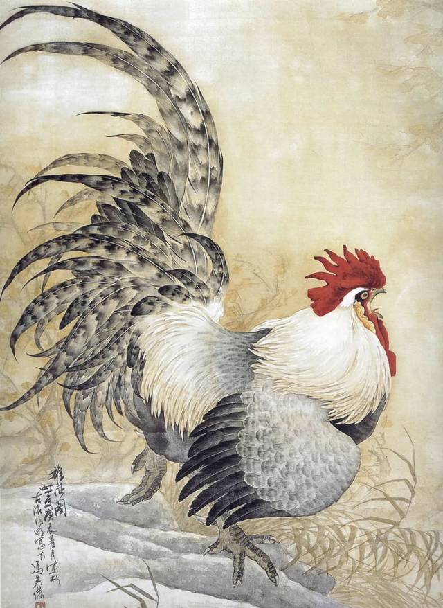 他把鸡画活了,太精彩了!(附写意公鸡画法)