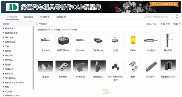 【精品库推荐】优德汽车模具零部件cad模型库