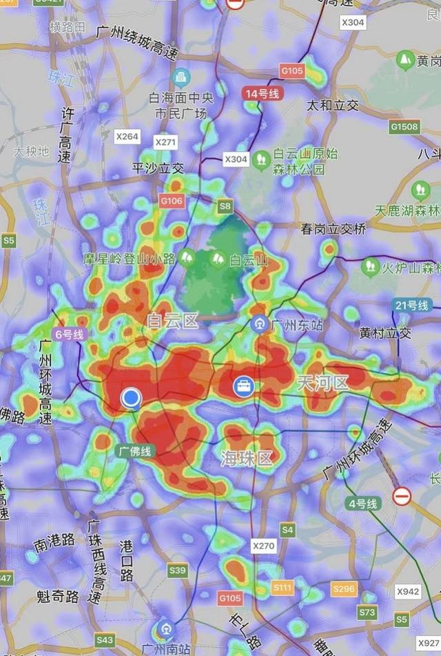 热力图中的广州:防疫期间 广州人都去哪了?
