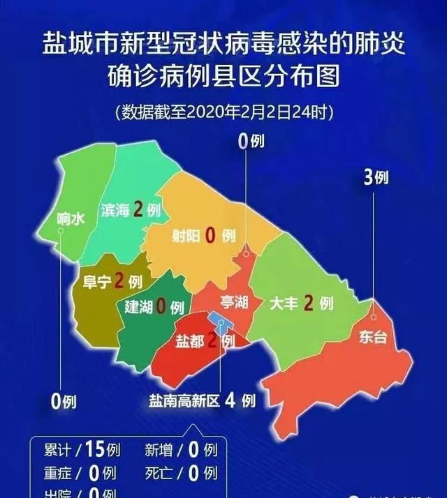 盐城市15例确诊病例县区分布图