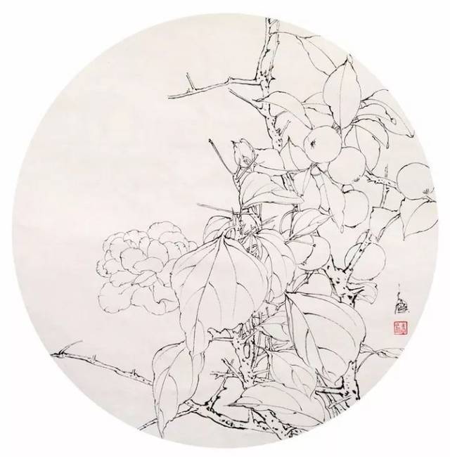 工笔《岁月静好,没骨画海棠花绘制示范,工笔画的线条美_手机搜狐网