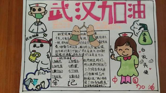 爱的零距离——为武汉加油!容里小学手抄报特辑