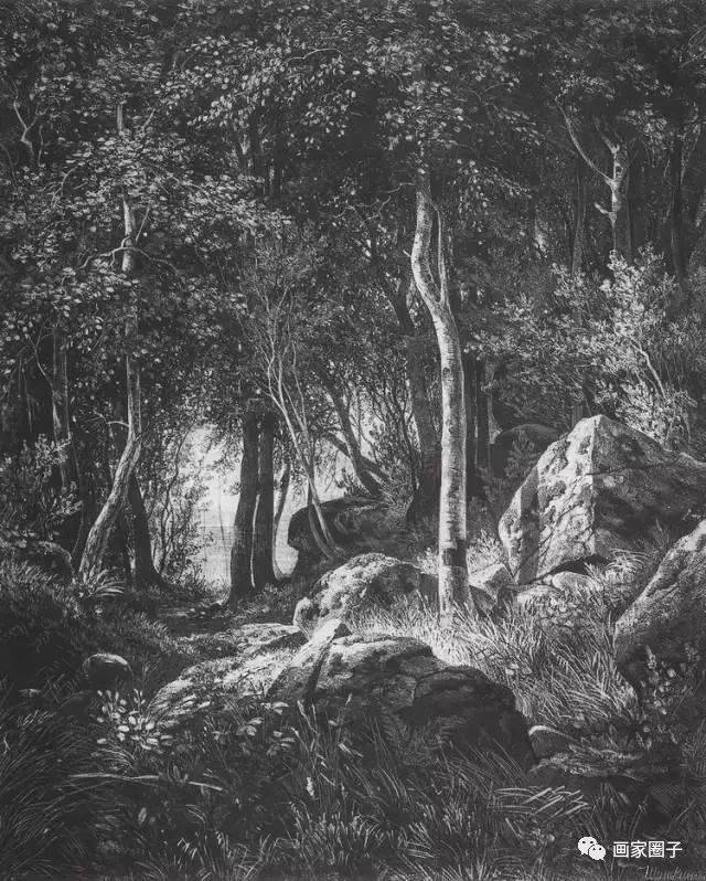 四位大师级画家的素描风景画,高手