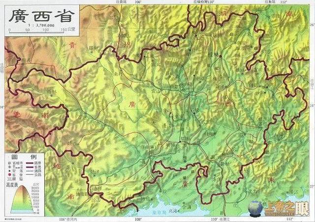 去除掉钦廉四属部分,广西在水系上基本就是为西江水系所覆盖了.