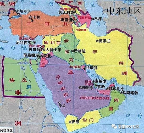 资料图:中东地区地图
