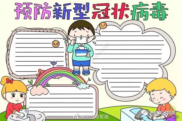 冠状病毒(肺炎)主题手抄报,重视防疫知识!