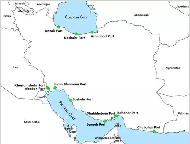 伊朗港口地图分布