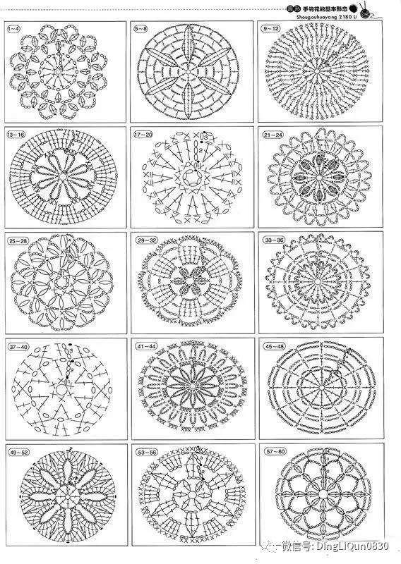 「钩编图解」新手初学,从钩编花朵开始,除了好看还好用
