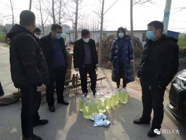 2月5日,城关镇代表刘磊,蔡玉海,李洁,卢玉敏捐助防控物资价值13100元.