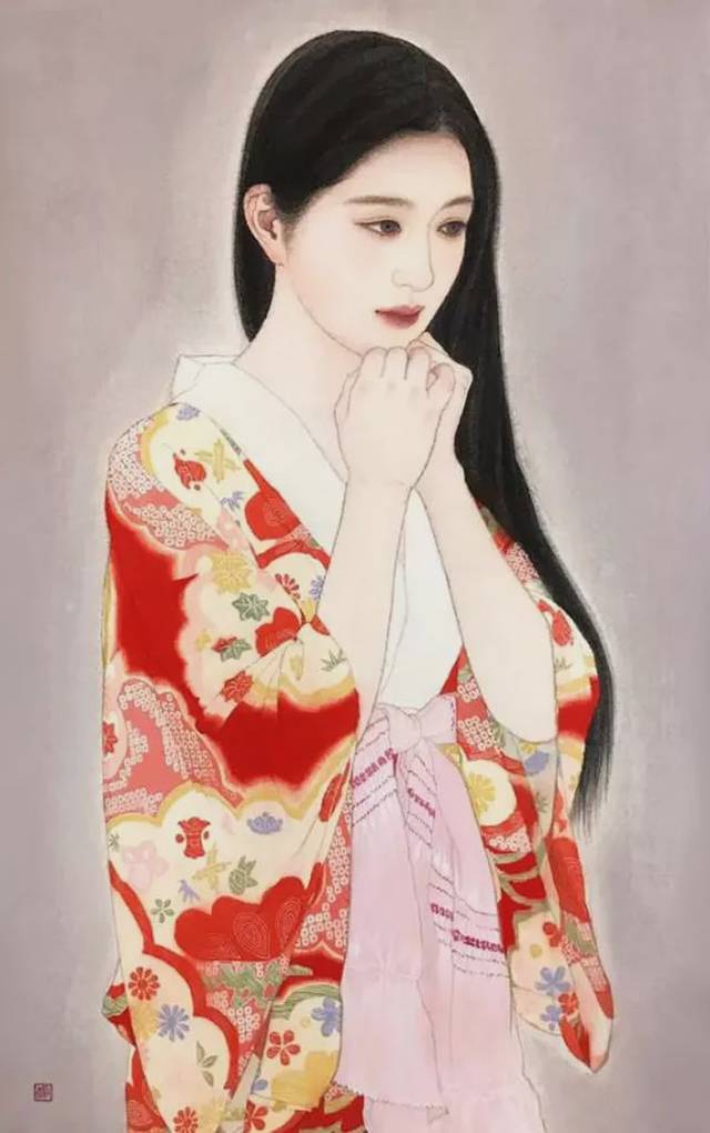 大竹彩奈工笔日本人物画人物