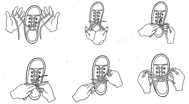 系鞋带(生活技能) 小鞋带,手中拿,一左一右先交叉.
