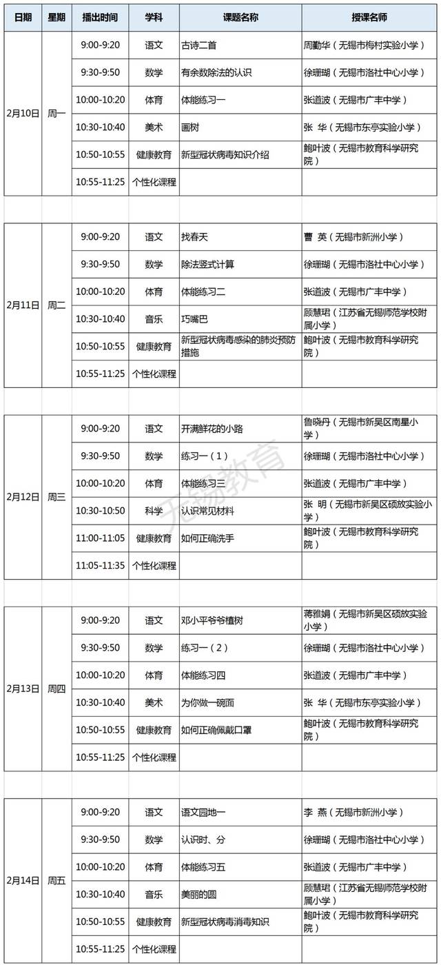 "锡慧在线"今天开播,课程时间安排表记得收藏