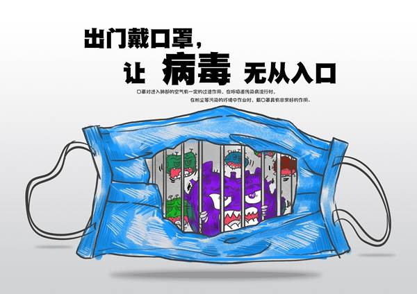 青岛滨海学院师生创意海报为抗击疫情加油