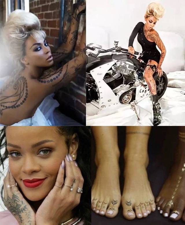 就连beyonce和rihanna这样的超级巨星也对纹身贴爱不释手.